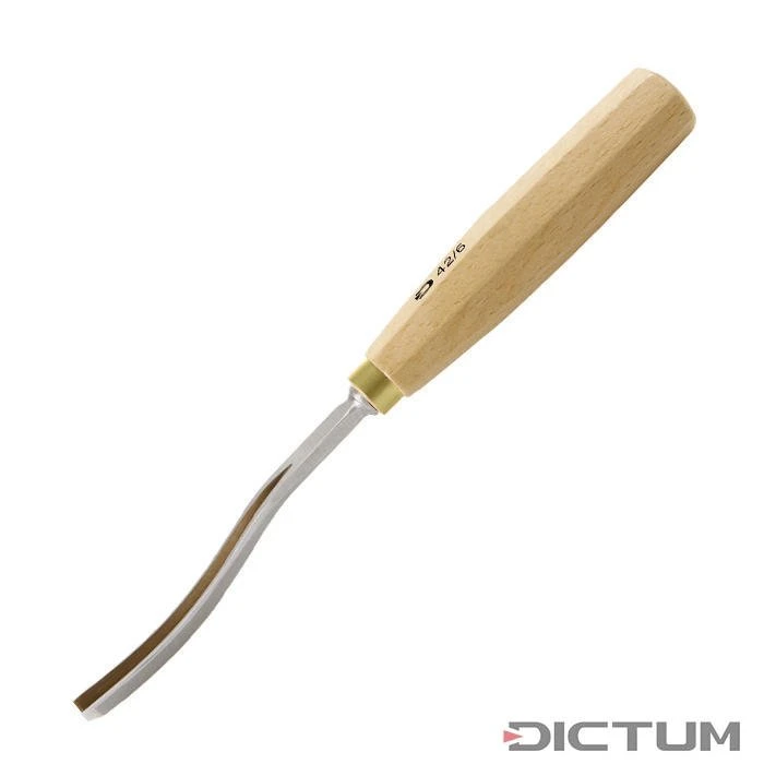 Ciseau De Sculpture DICTUM, Pied De Biche, Forme Coudée Longue, 42/6 Mm