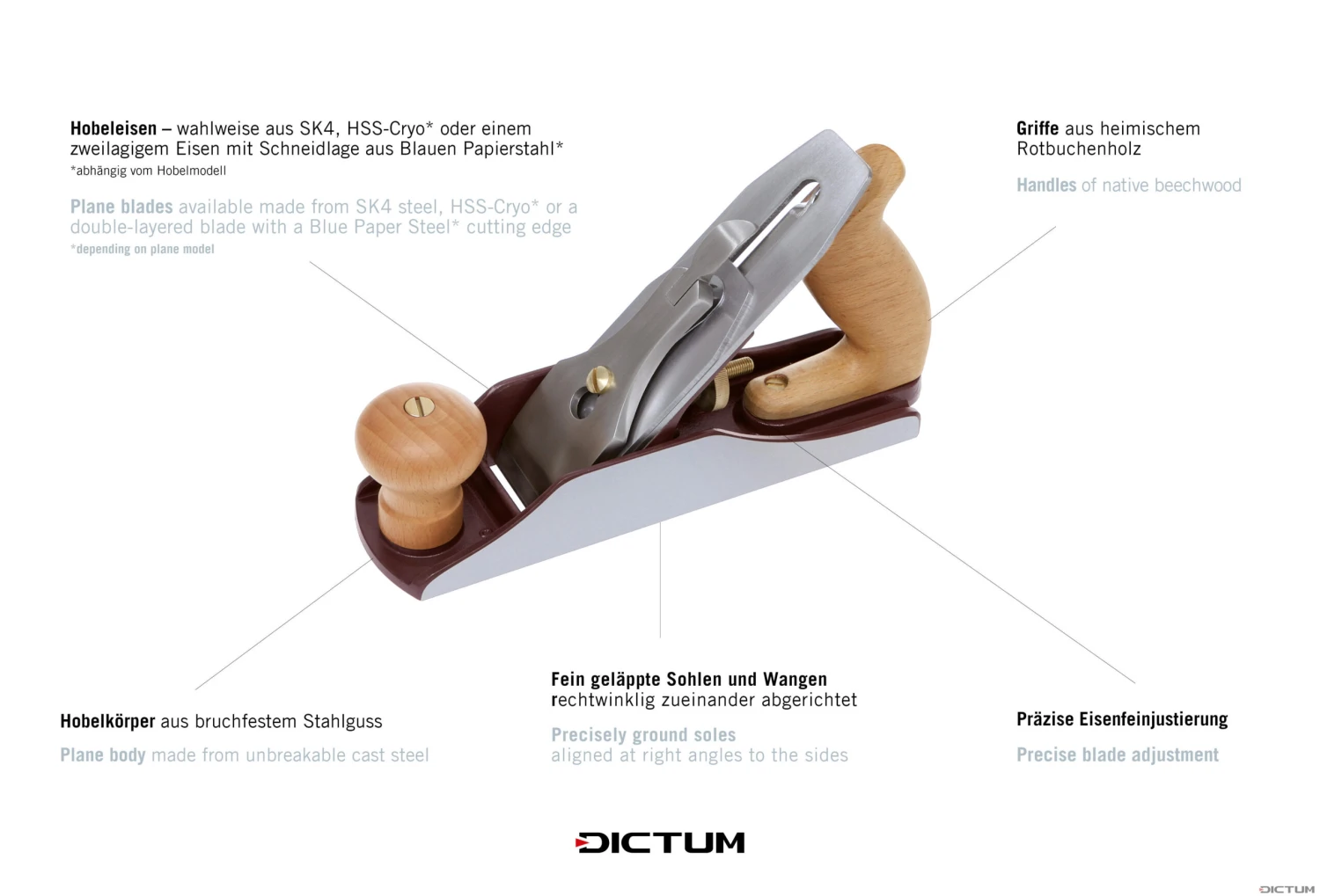 DICTUM Jointer Plane No. 7, Japanese Blade 4 DICTUM Jointer Plane No. 7, Japanese Blade – Image 4